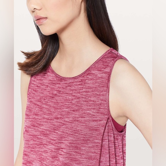 Lululemon Low Key Tank *Silver Heathered Ruby Red size 6 - Picture 3 of 9